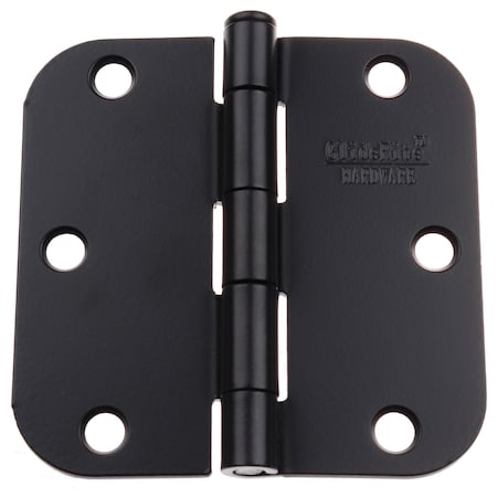 Gliderite Hardware 3-1/2 in. Matte Black Door Hinge with 5/8 in. Corner Radius - 3558-MB 3558-MB-1